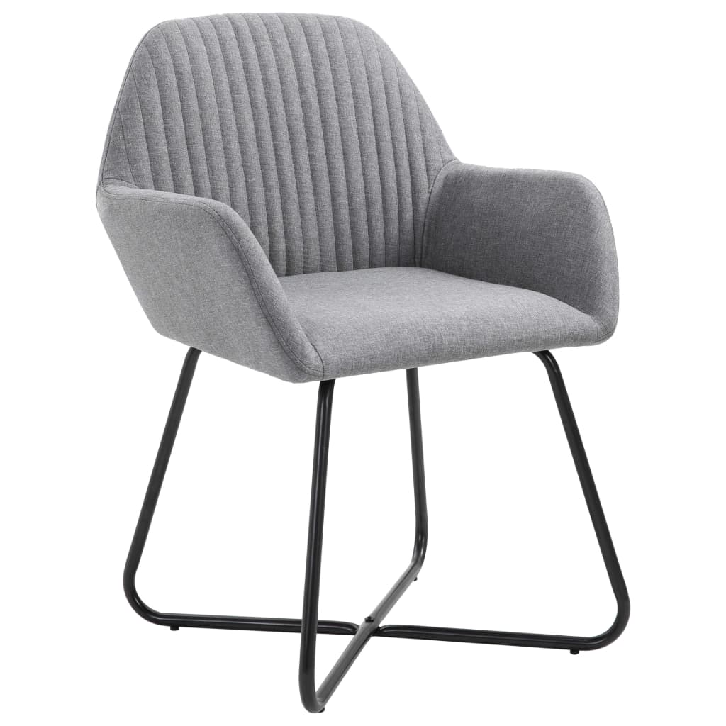 Chaises à manger lot de 2 gris clair tissu - XIOS
