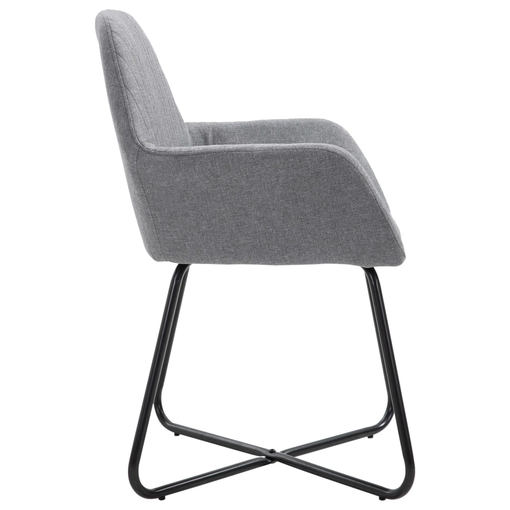 Chaises à manger lot de 2 gris clair tissu - XIOS