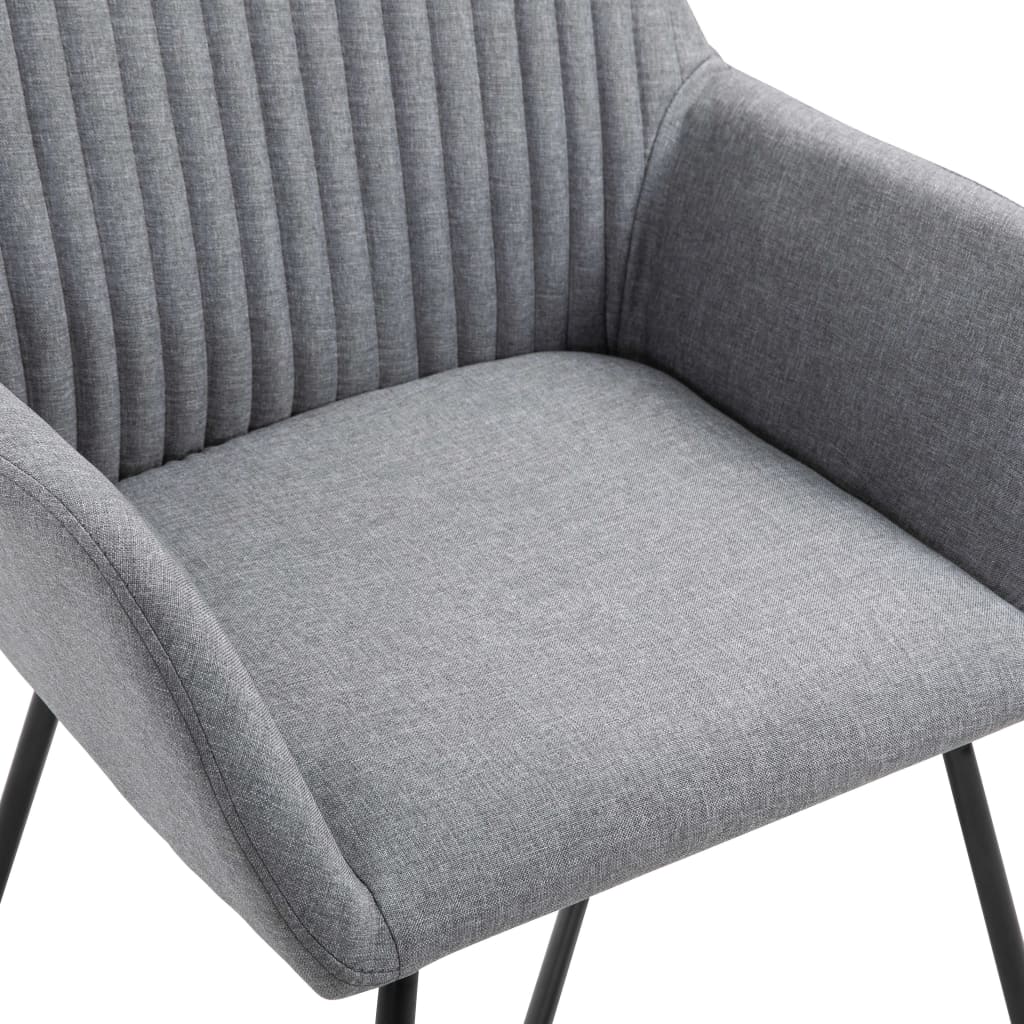 Chaises à manger lot de 2 gris clair tissu - XIOS
