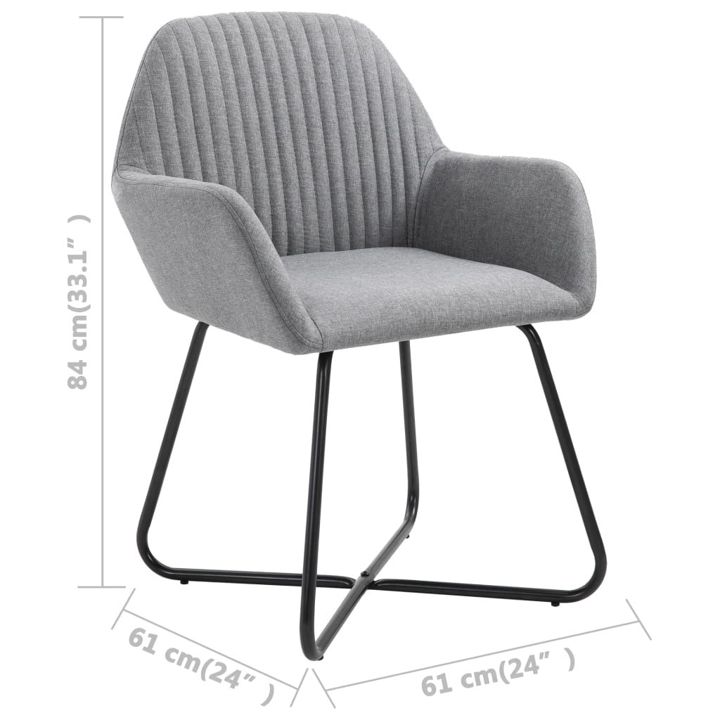 Chaises à manger lot de 2 gris clair tissu - XIOS