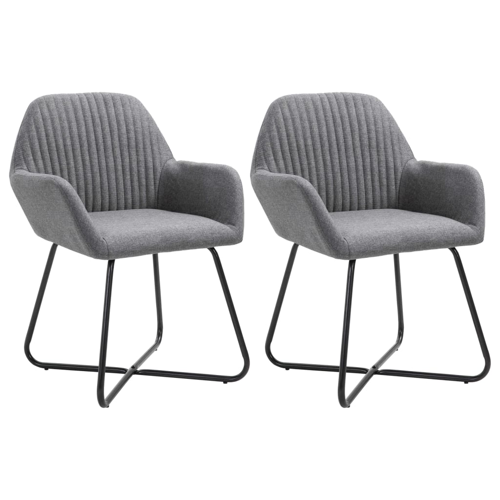 Chaises à manger lot de 2 gris foncé tissu - XIOS