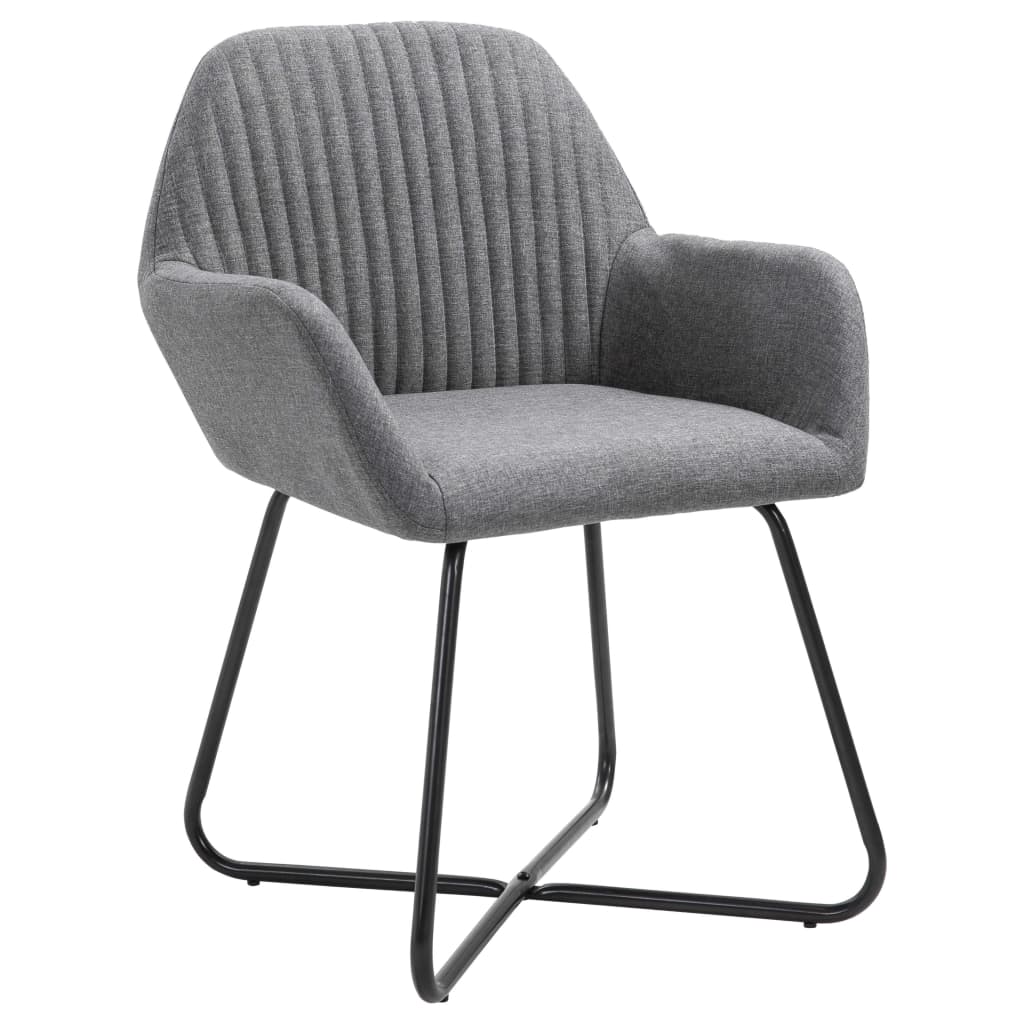Chaises à manger lot de 2 gris foncé tissu - XIOS