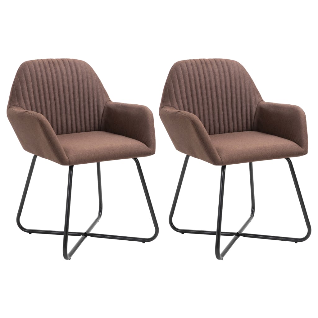 Chaises à manger lot de 2 marron tissu - XIOS