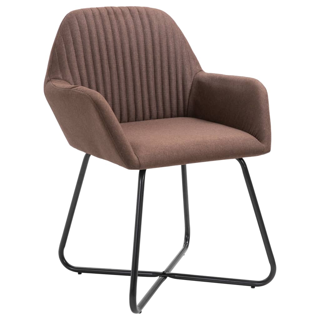 Chaises à manger lot de 2 marron tissu - XIOS