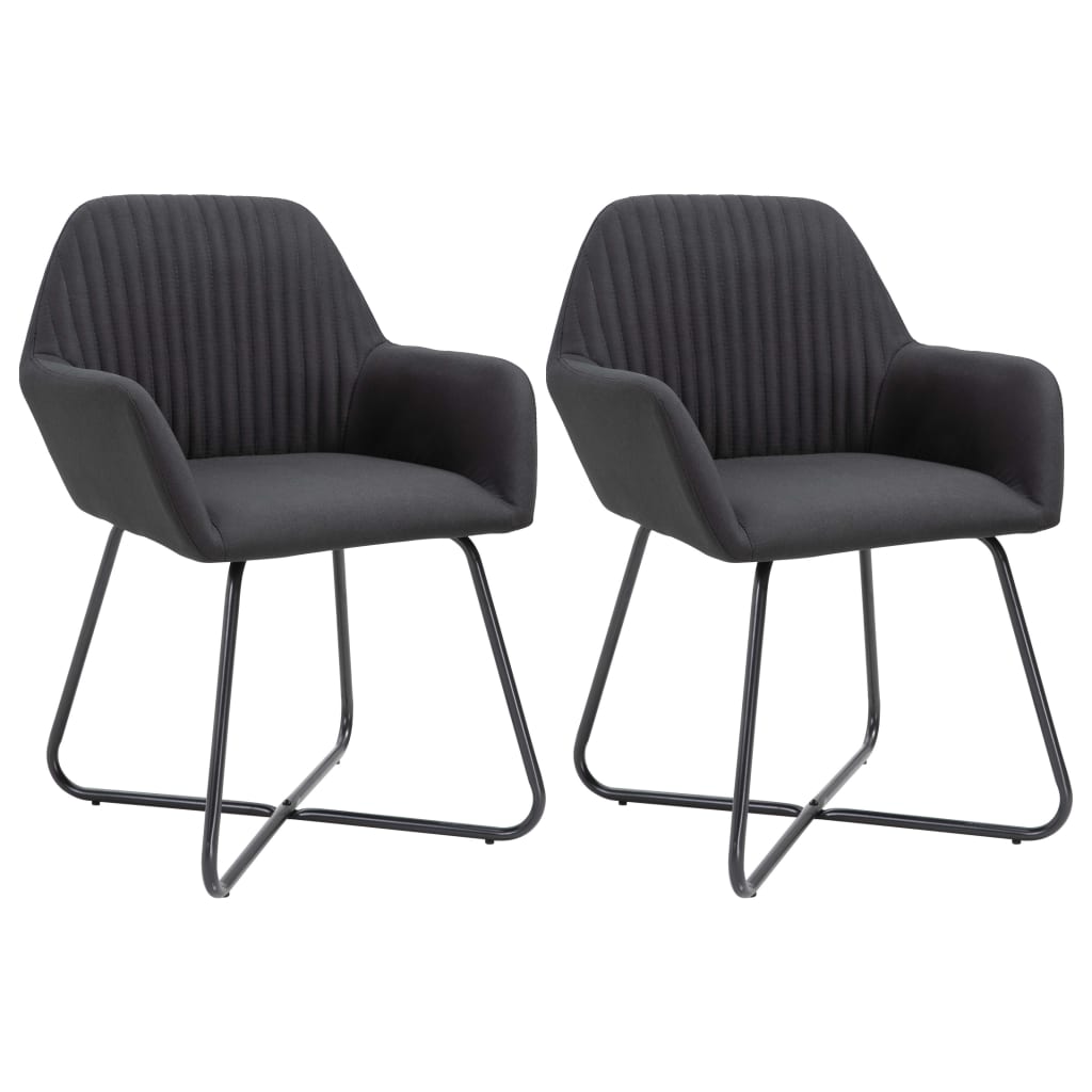 Chaises à manger lot de 2 noir tissu - XIOS