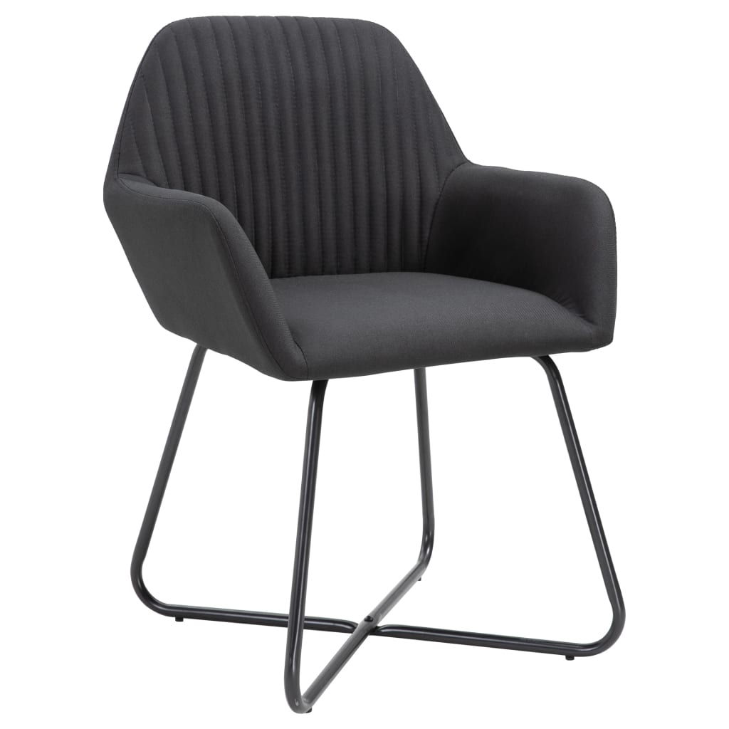 Chaises à manger lot de 2 noir tissu - XIOS