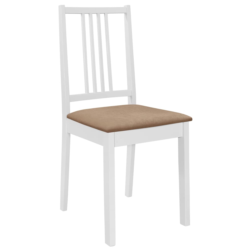 Chaises à manger avec coussins lot de 6 blanc bois solide - XIOS