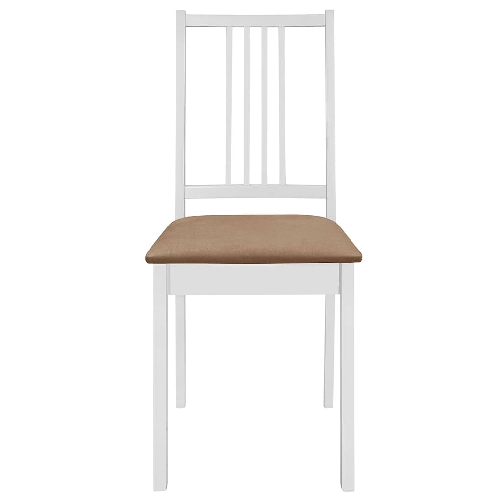 Chaises à manger avec coussins lot de 6 blanc bois solide