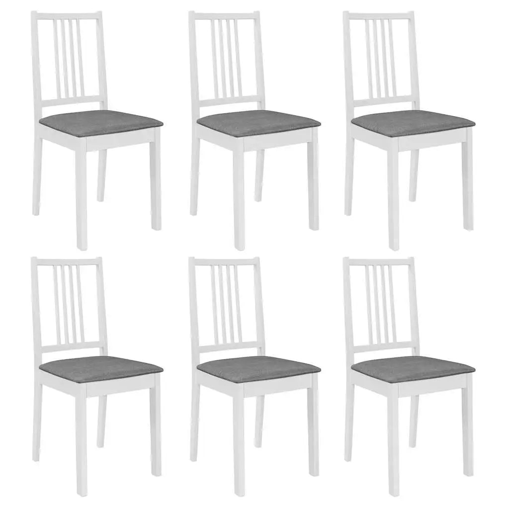 Chaises à manger avec coussins lot de 6 blanc bois solide - XIOS
