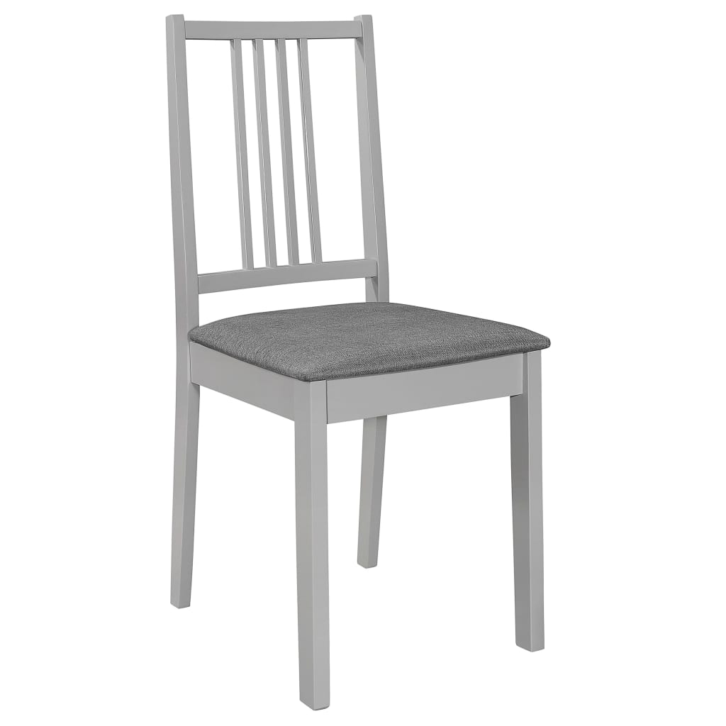 Chaises à manger avec coussins lot de 6 gris bois solide - XIOS