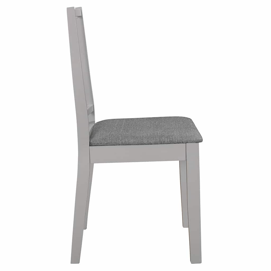 Chaises à manger avec coussins lot de 6 gris bois solide
