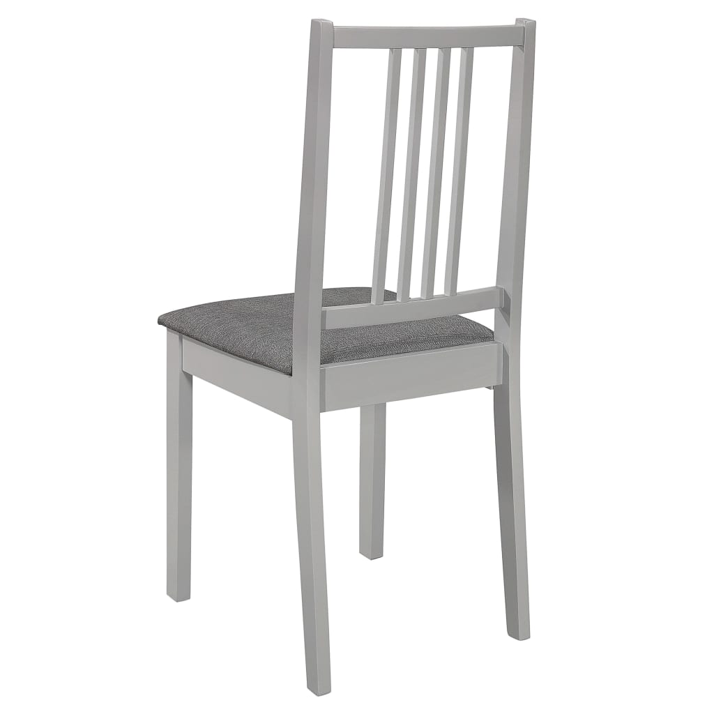Chaises à manger avec coussins lot de 6 gris bois solide - XIOS