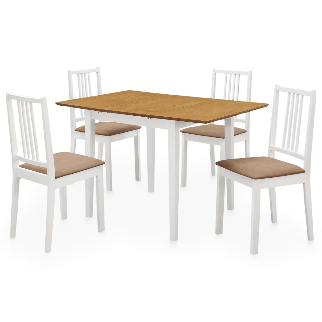 Mobilier de salle à manger 5 pcs MDF Blanc