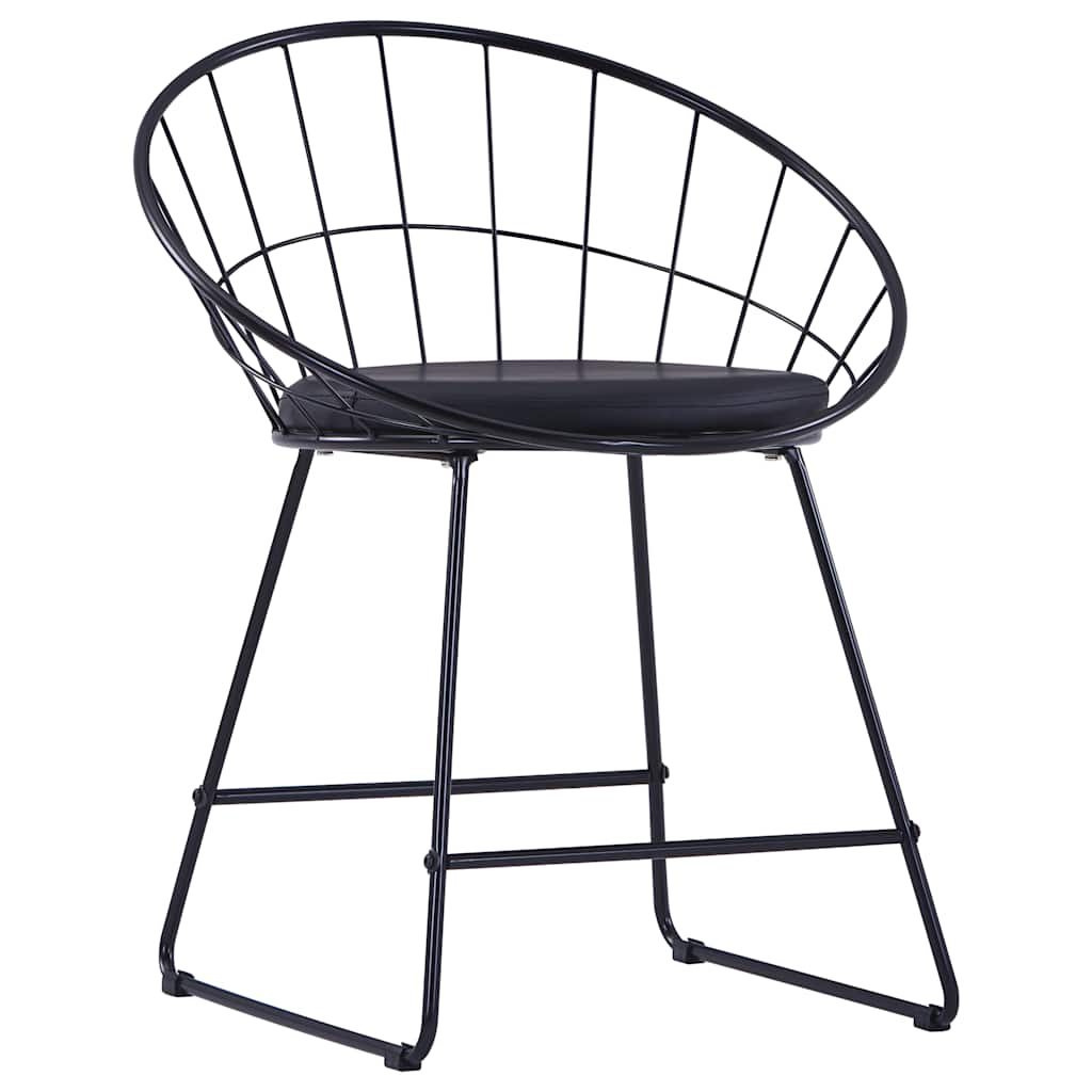 Chaises à manger similicuir lot de 4 noir acier