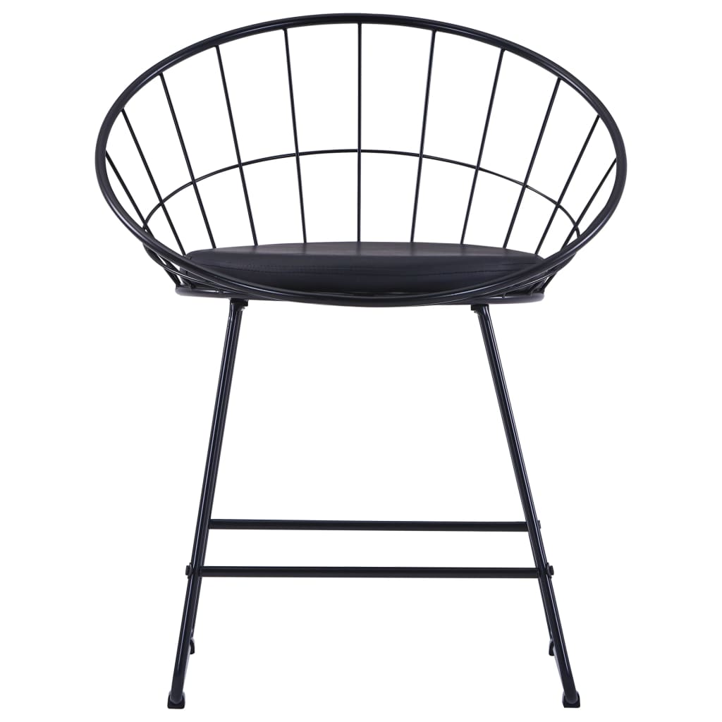 Chaises à manger similicuir lot de 6 noir acier - XIOS