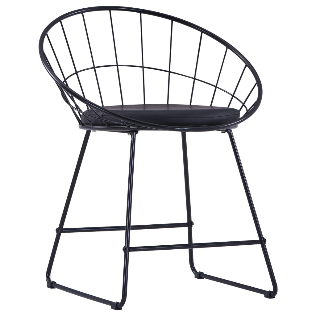Chaises à manger similicuir lot de 6 noir acier - XIOS