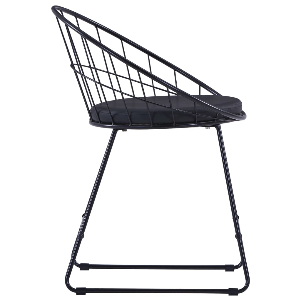 Chaises à manger similicuir lot de 6 noir acier - XIOS