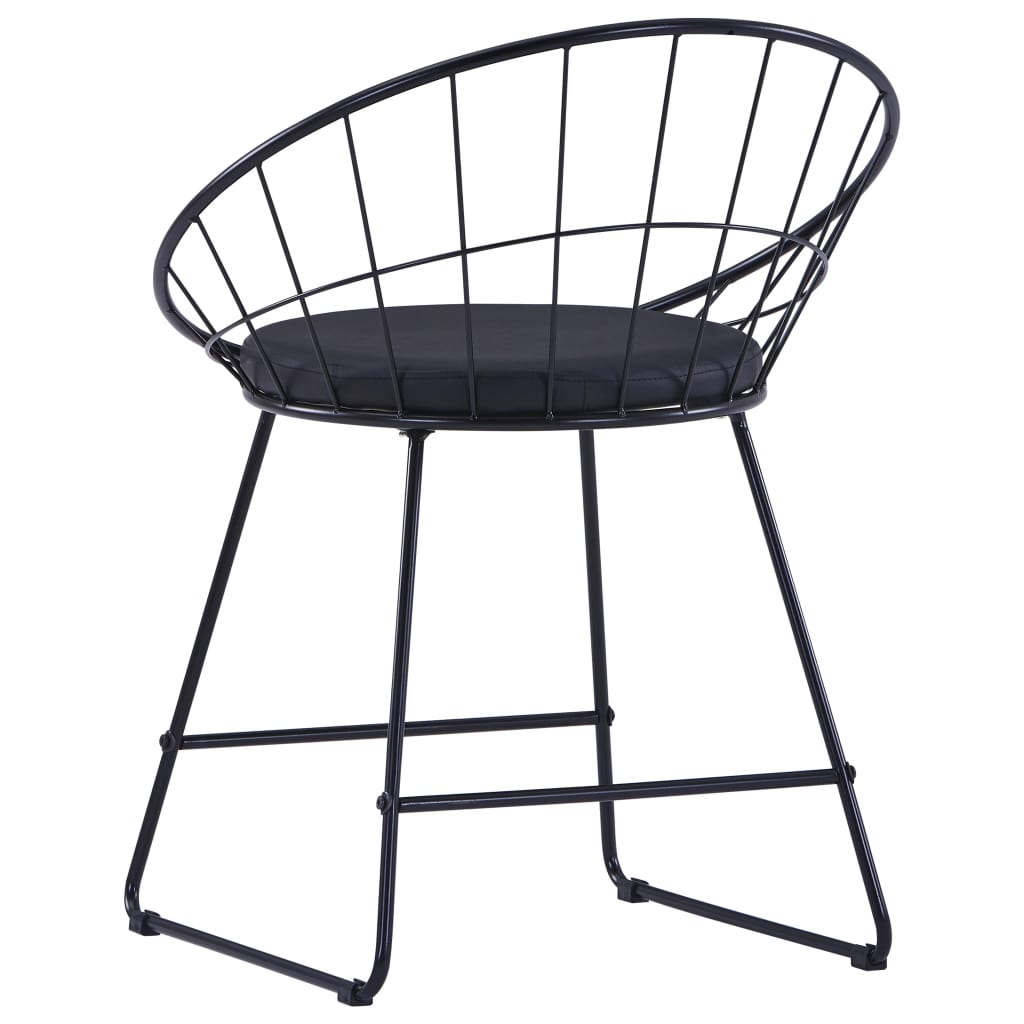 Chaises à manger similicuir lot de 6 noir acier - XIOS