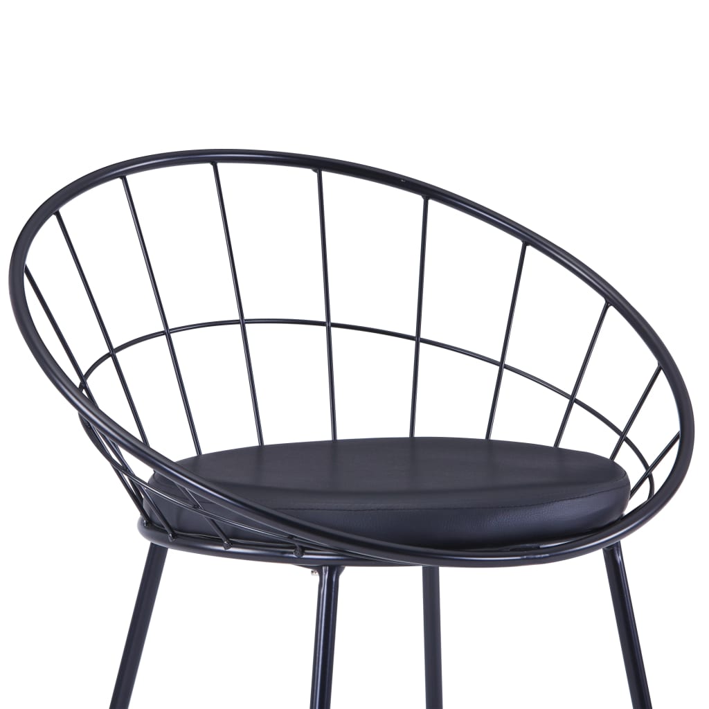 Chaises à manger similicuir lot de 6 noir acier - XIOS