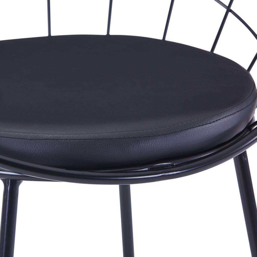Chaises à manger similicuir lot de 6 noir acier - XIOS