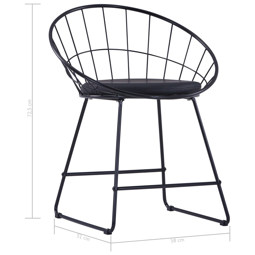 Chaises à manger similicuir lot de 6 noir acier - XIOS