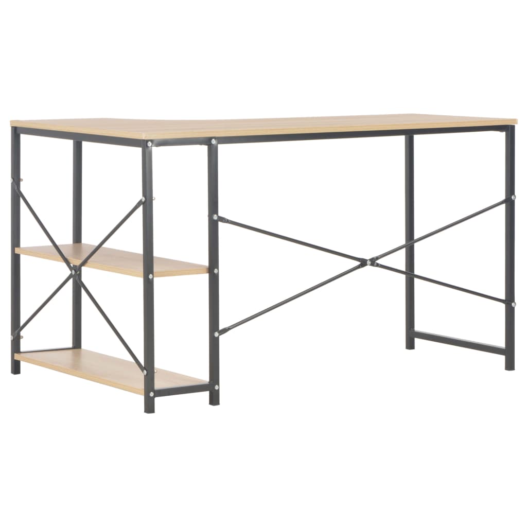 Bureau d'ordinateur Noir et chêne 120 x 72 x 70 cm - XIOS