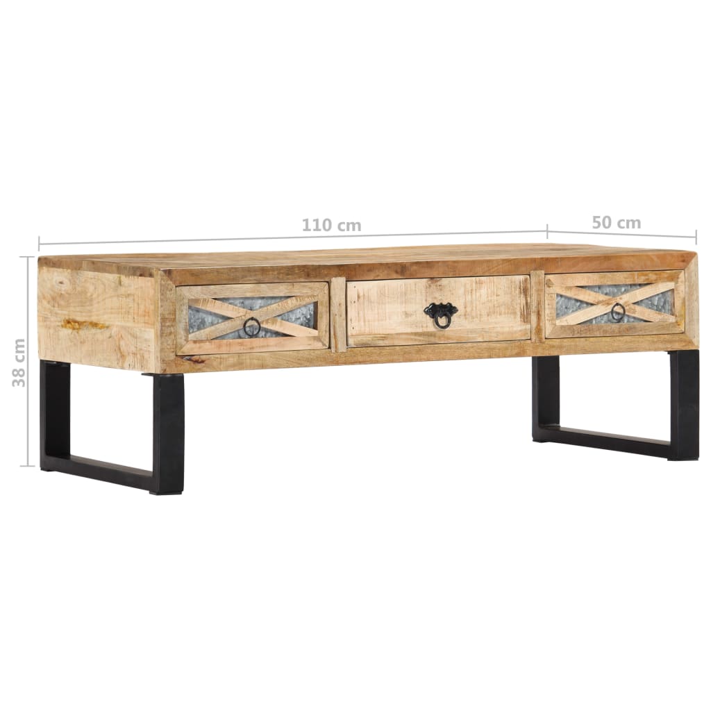 Table basse 110x50x38 cm bois de manguier massif - XIOS