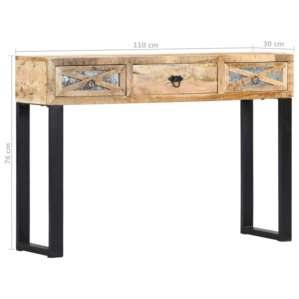 Table console 110 x 30 x 76 cm Bois de manguier massif - XIOS