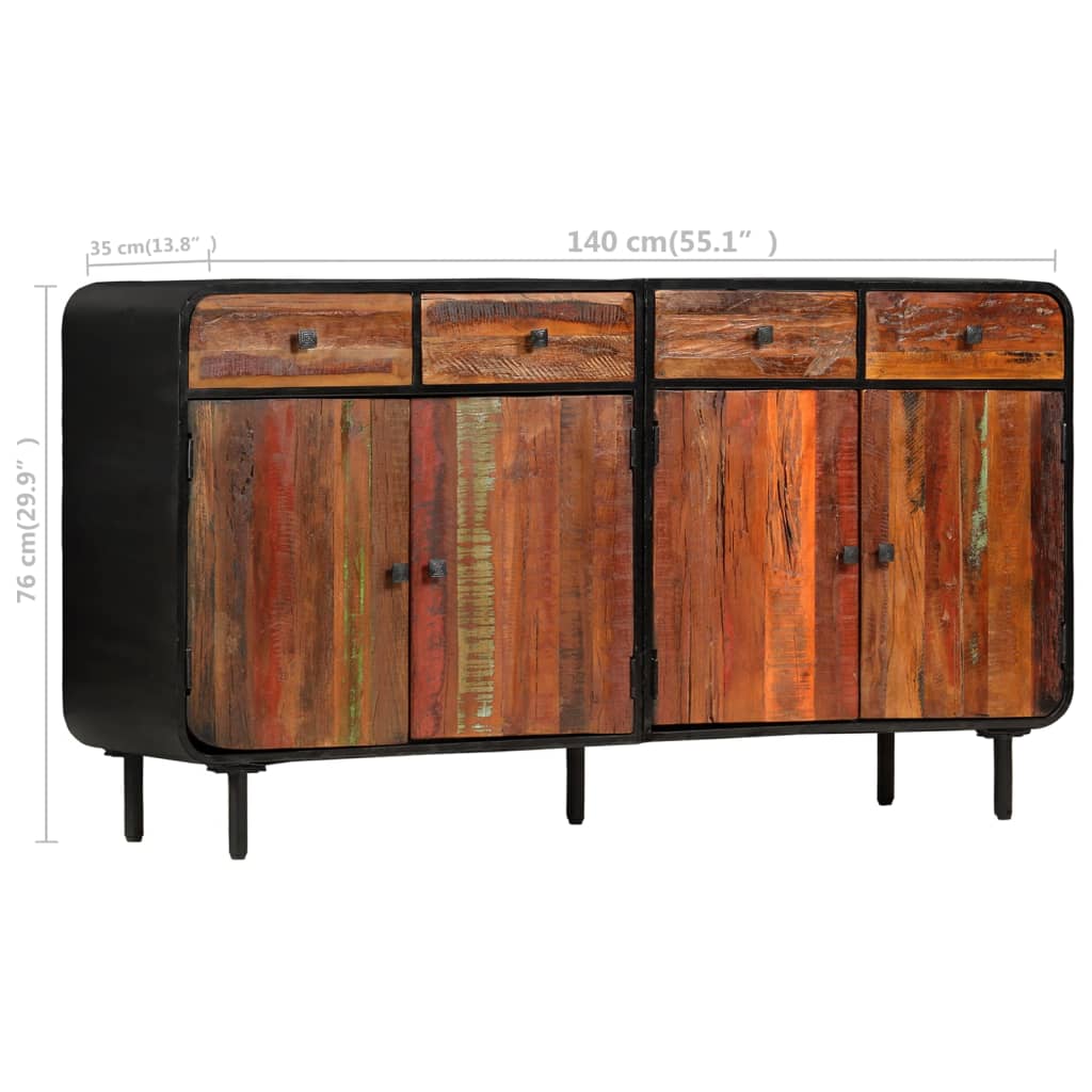 Buffet Bois de récupération solide 140x35x76 cm - XIOS