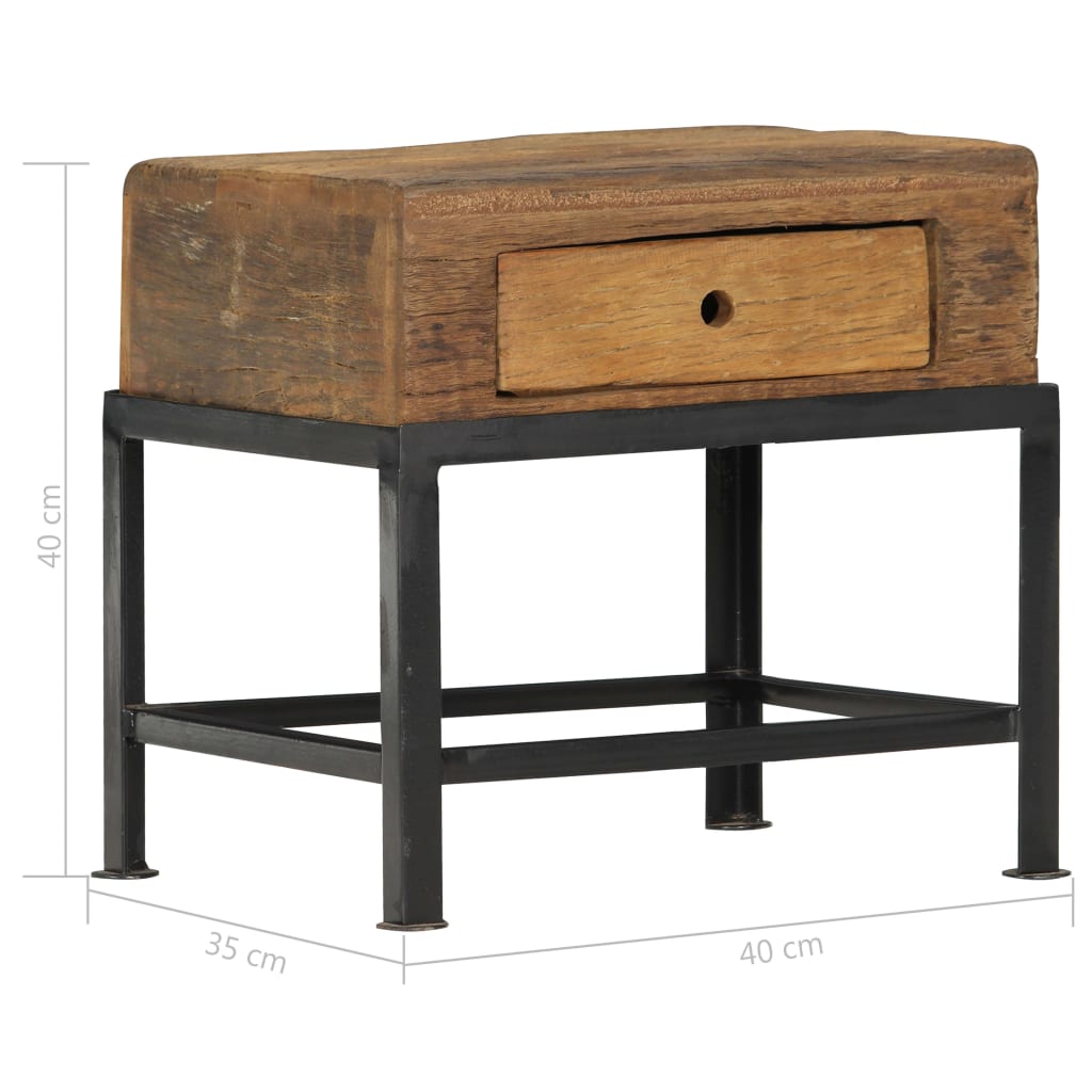 Table de chevet 40 x 35 x 40 cm bois de récupération massif - XIOS