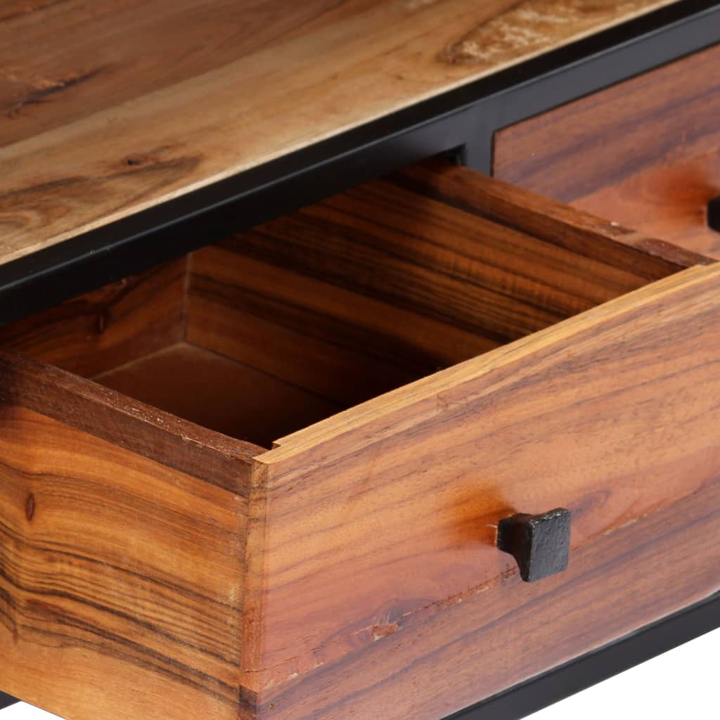 Meuble TV 120 x 30 x 40 cm Bois de récupération massif et acier - XIOS