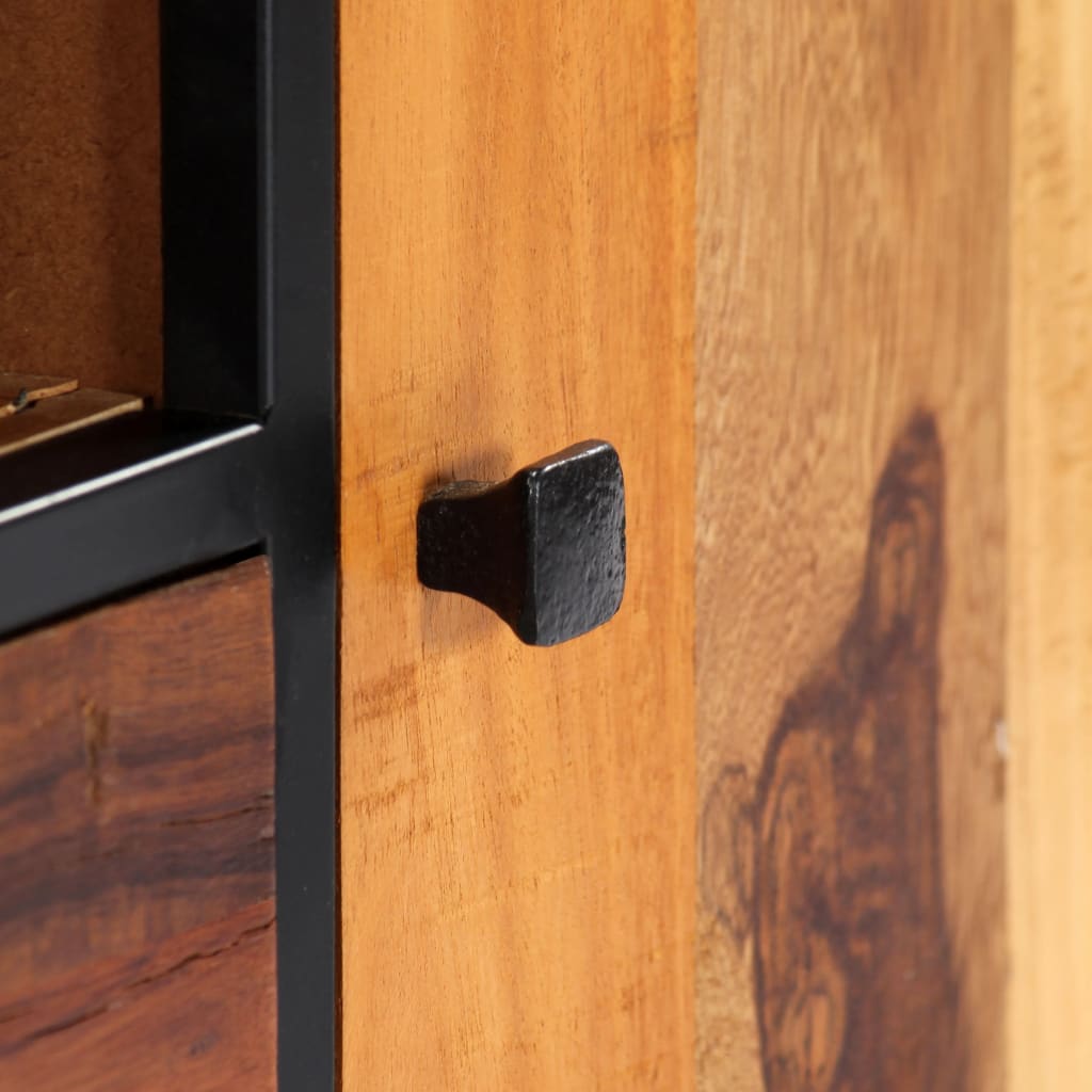 Meuble TV 120 x 30 x 40 cm Bois de récupération massif et acier - XIOS