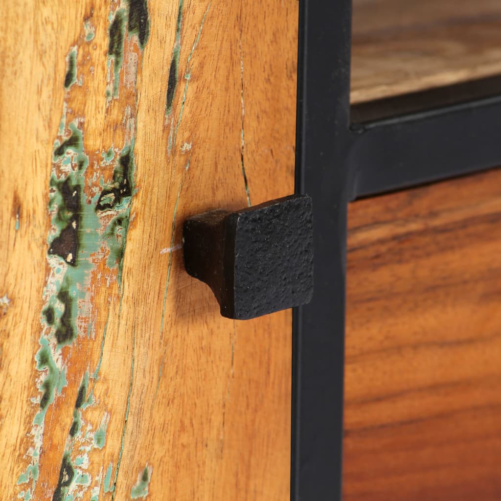 Meuble TV 120 x 30 x 40 cm Bois de récupération massif et acier - XIOS