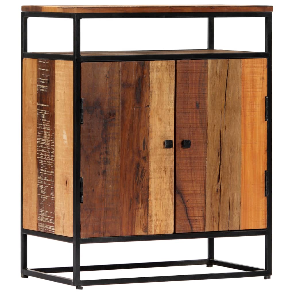Armoire latérale 60x35x76 cm Bois récupération massif et acier - XIOS