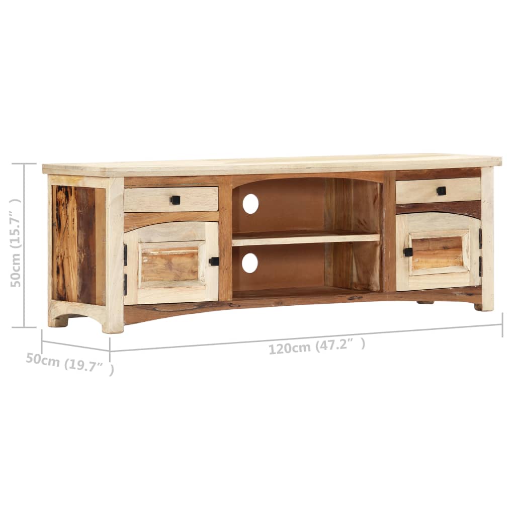Meuble TV 120 x 30 x 40 cm Bois de récupération massif - XIOS