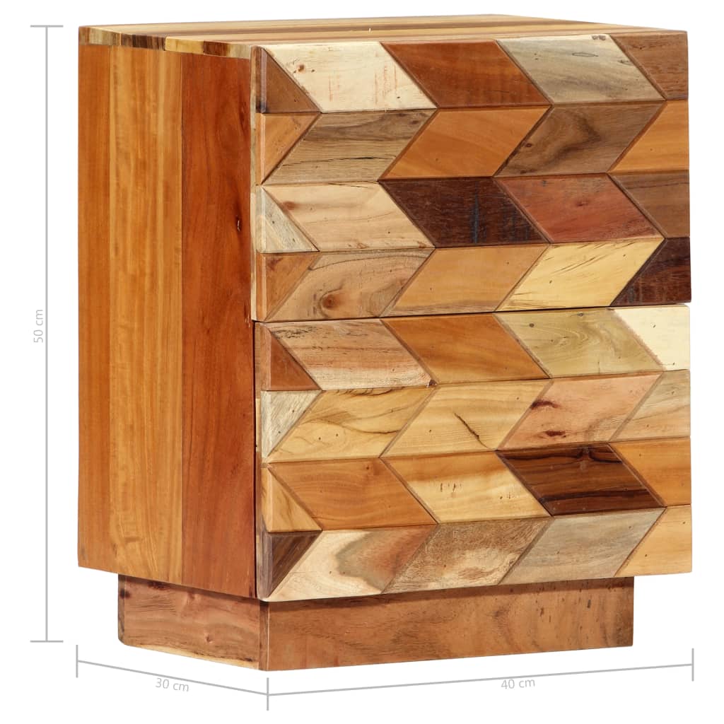 Table de chevet 40 x 30 x 50 cm Bois de récupération massif - XIOS