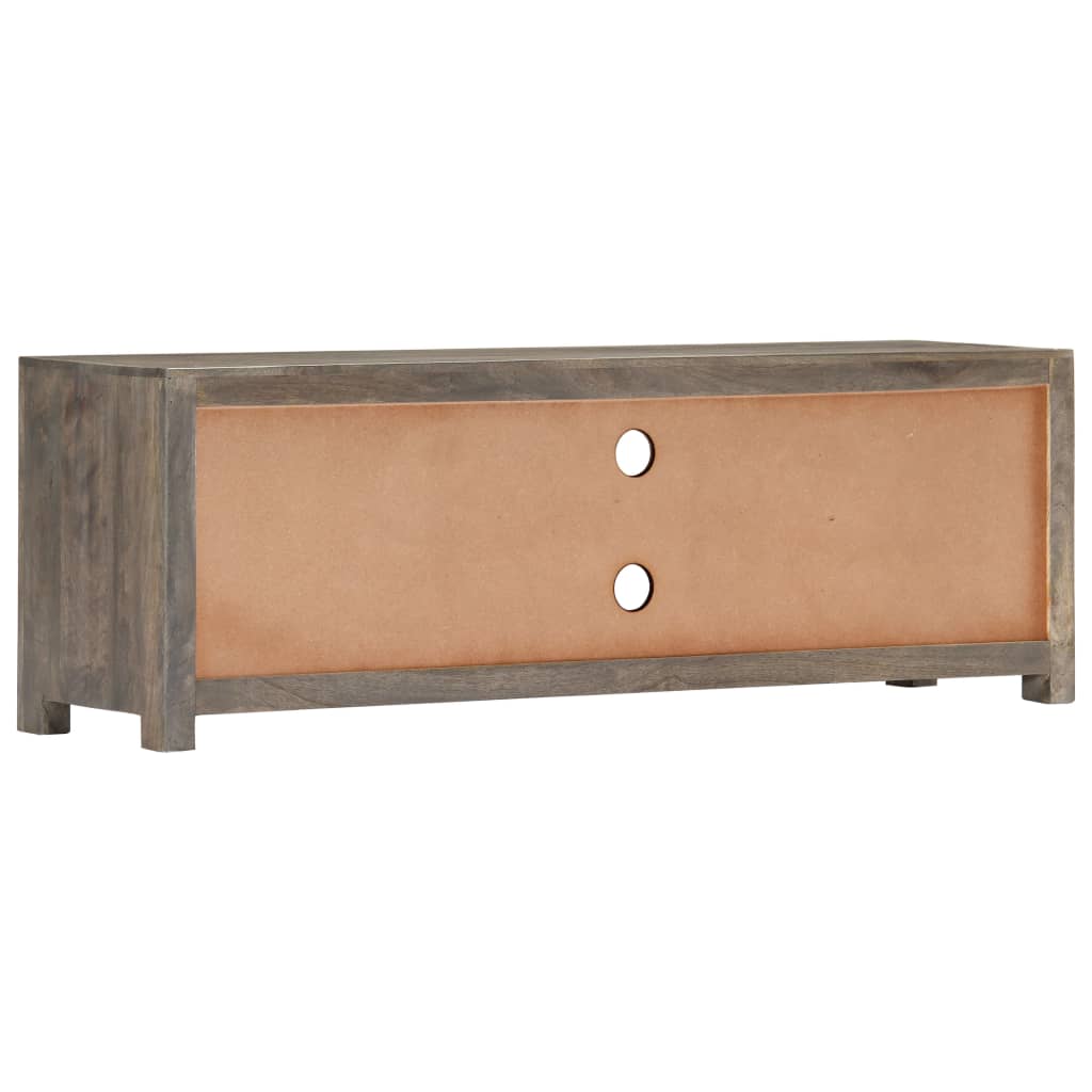 Meuble TV Gris 120 x 30 x 40 cm Bois massif de manguier - XIOS