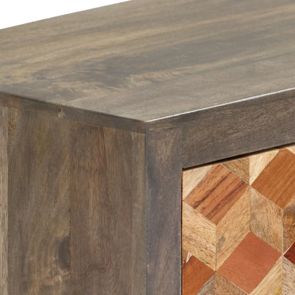 Meuble TV Gris 120 x 30 x 40 cm Bois massif de manguier - XIOS