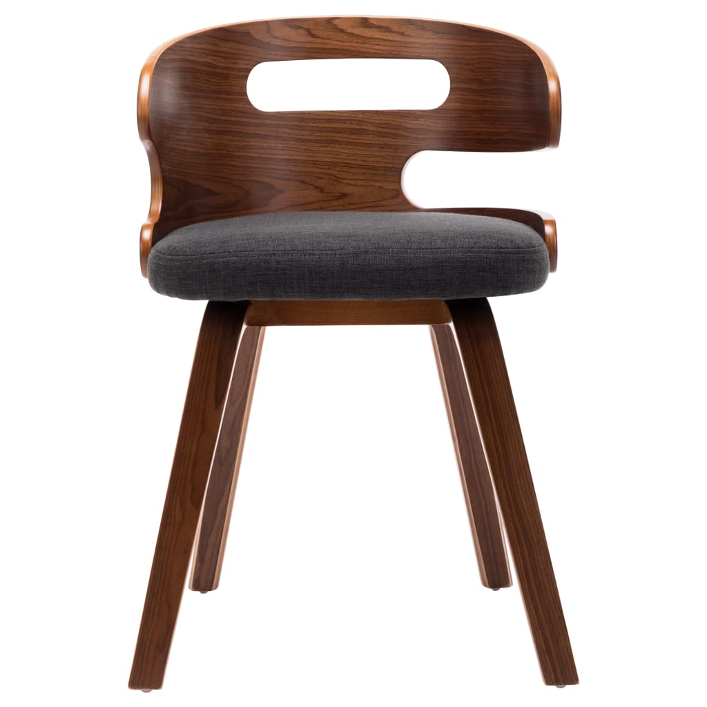 Chaises à manger lot de 2 gris foncé bois courbé et tissu - XIOS