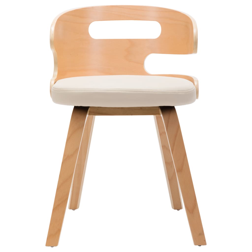Chaises à manger lot de 2 crème bois courbé et similicuir - XIOS