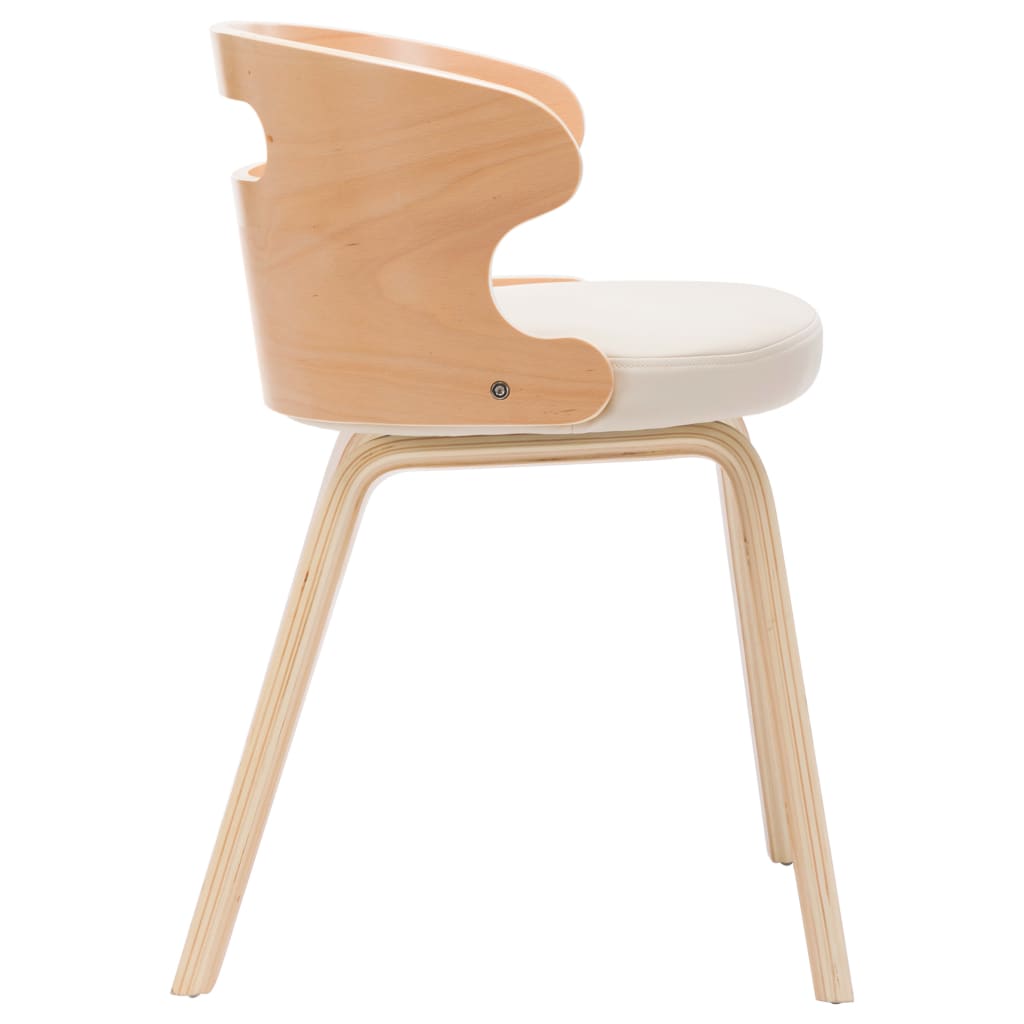 Chaises à manger lot de 2 crème bois courbé et similicuir - XIOS