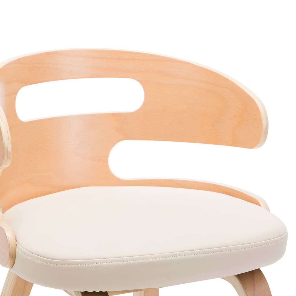 Chaises à manger lot de 2 crème bois courbé et similicuir - XIOS