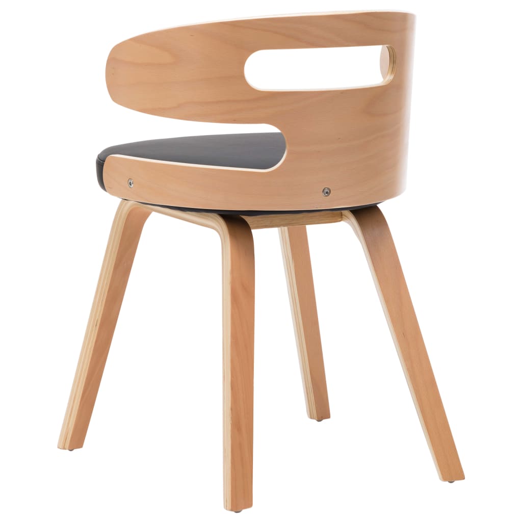 Chaises à manger lot de 2 noir bois courbé et similicuir - XIOS