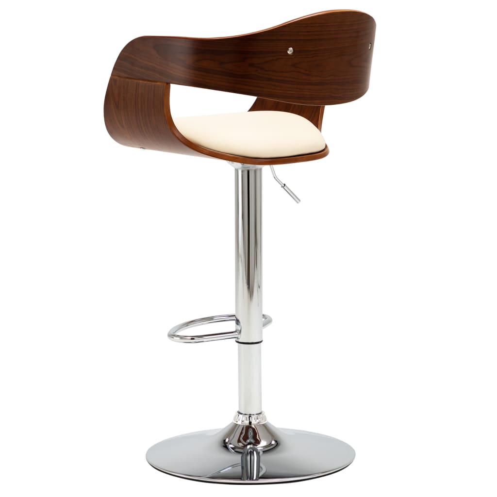 Tabouret de bar Crème Bois courbé et similicuir - XIOS