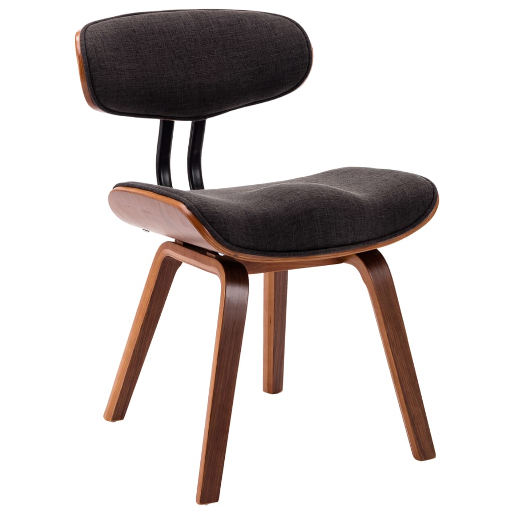 Chaises à manger lot de 2 gris bois courbé et tissu - XIOS