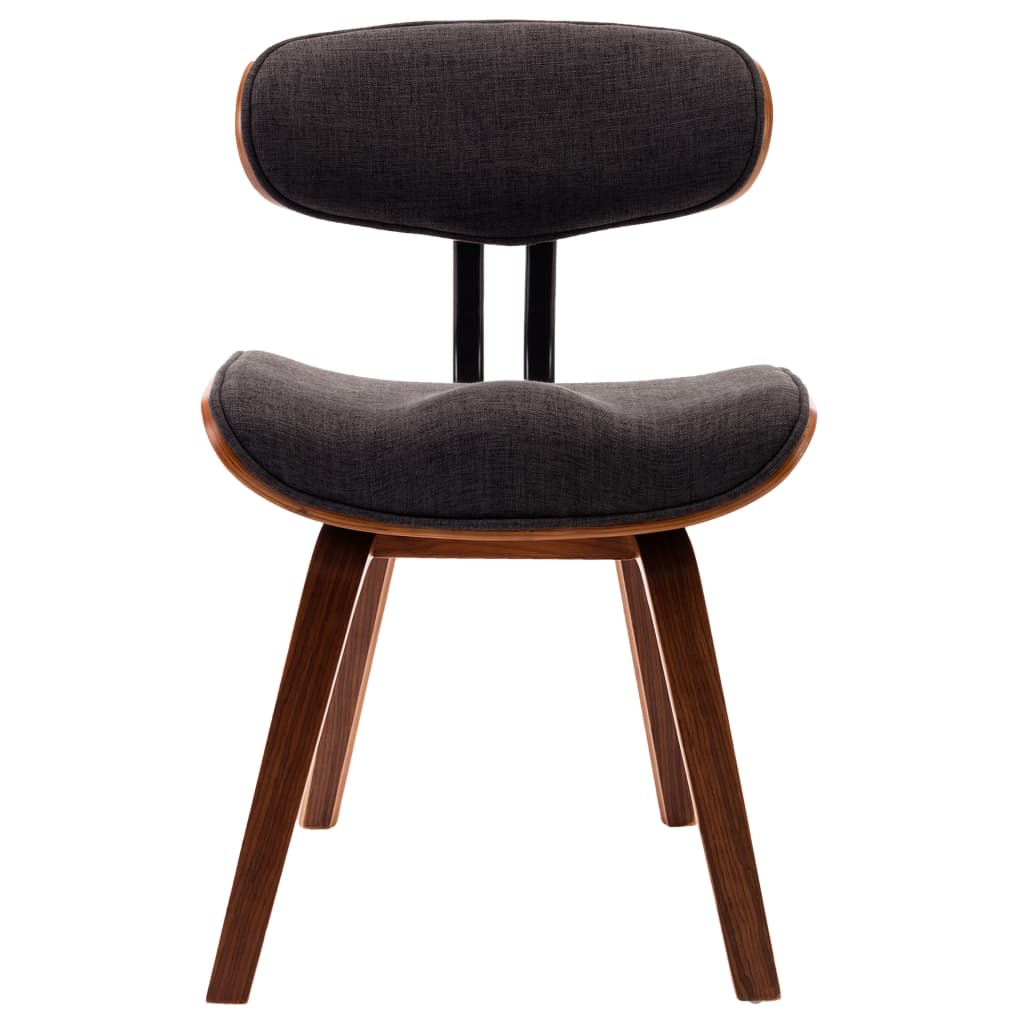 Chaises à manger lot de 2 gris bois courbé et tissu - XIOS