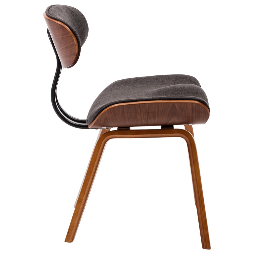 Chaises à manger lot de 2 gris bois courbé et tissu - XIOS