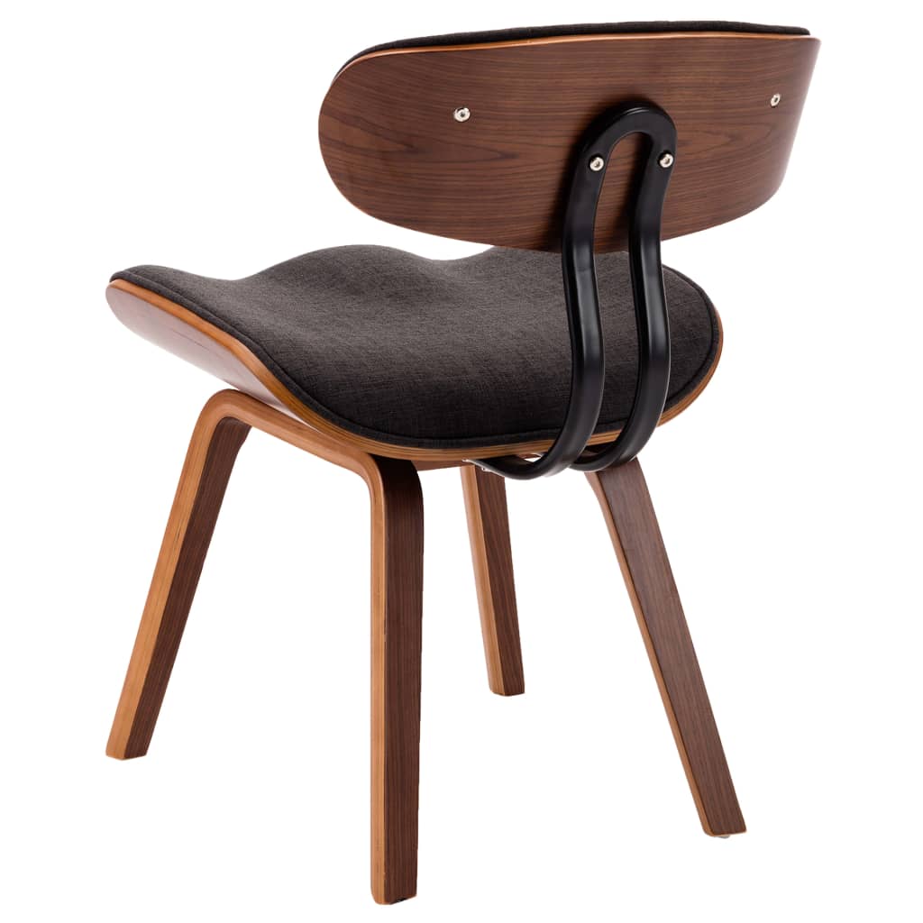 Chaises à manger lot de 2 gris bois courbé et tissu - XIOS