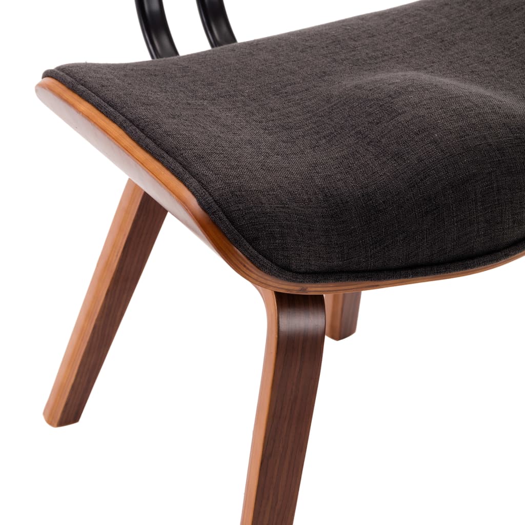 Chaises à manger lot de 2 gris bois courbé et tissu - XIOS