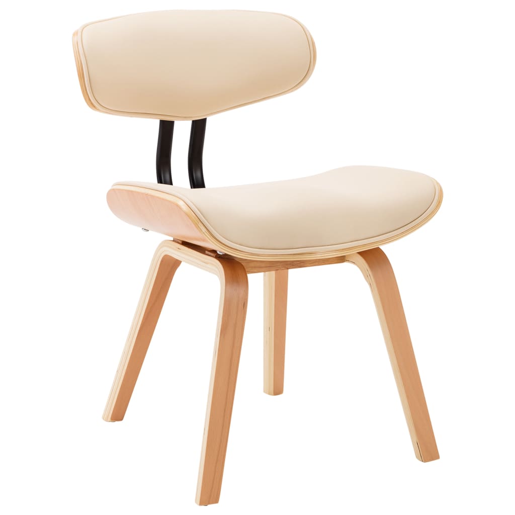 Chaises à manger lot de 2 crème bois courbé et similicuir - XIOS